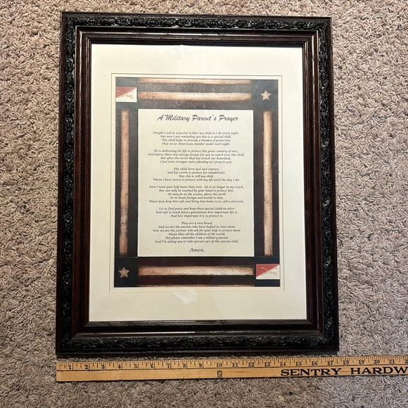 A Military Parent’s Prayer framed. - Picture 2 of 3